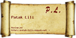 Patak Lili névjegykártya