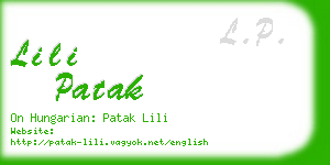 lili patak business card